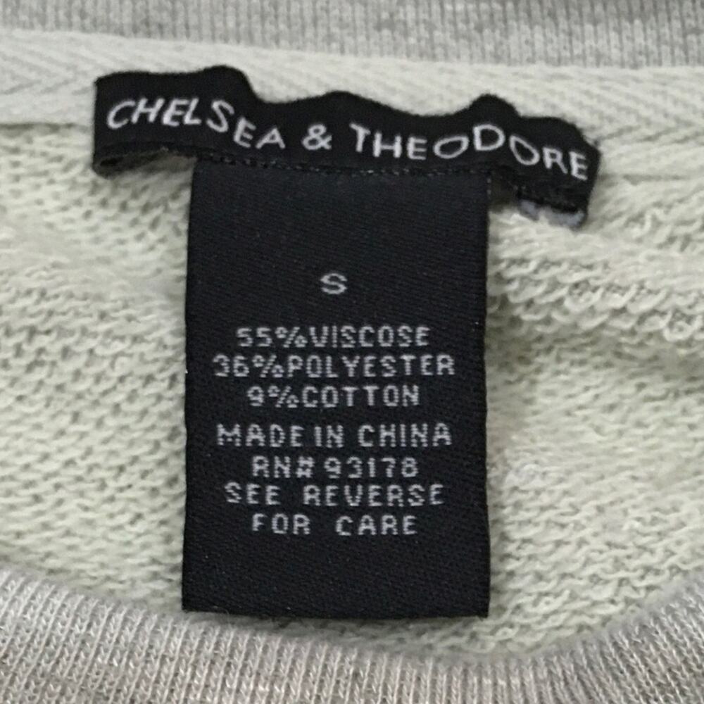 Chelsea & Theodore Embroidered Ruffle Sweatshirt - Gray - Small - Picture 7 of 8
